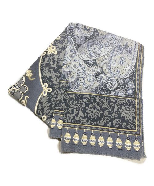 ETRO（エトロ）ETRO (エトロ) シルク混総柄ストール グレーの古着・服飾アイテム