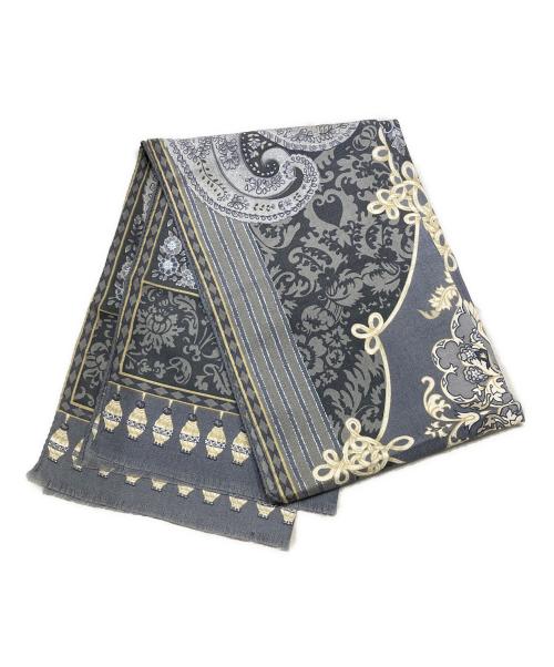 ETRO（エトロ）ETRO (エトロ) シルク混総柄ストール グレーの古着・服飾アイテム