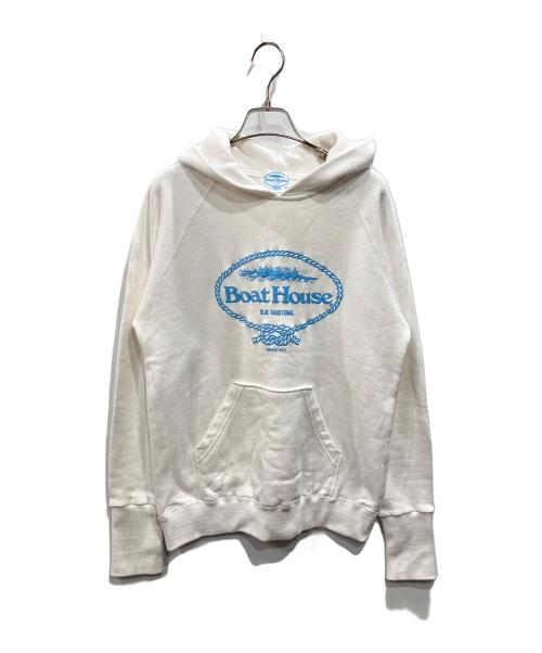 BOAT HOUSE（ボート ハウス）BOAT HOUSE (ボート ハウス) ロゴパーカー ホワイト サイズ:Mの古着・服飾アイテム