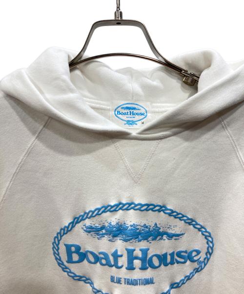BOAT HOUSE（ボート ハウス）BOAT HOUSE (ボート ハウス) ロゴパーカー ホワイト サイズ:Mの古着・服飾アイテム