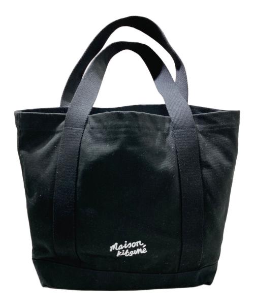 maison kitsune（メゾンキツネ）MAISON KITSUNE (メゾンキツネ) フォックスヘッドトートバッグ ブラックの古着・服飾アイテム