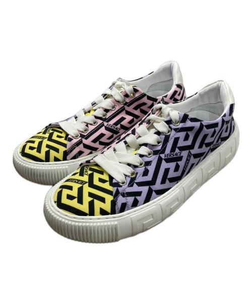 VERSACE（ヴェルサーチ）VERSACE (ヴェルサーチ) Grecaシグネチャーキャンバスローカットスニーカー マルチカラー サイズ:38の古着・服飾アイテム