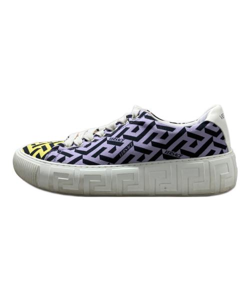 VERSACE（ヴェルサーチ）VERSACE (ヴェルサーチ) Grecaシグネチャーキャンバスローカットスニーカー マルチカラー サイズ:38の古着・服飾アイテム