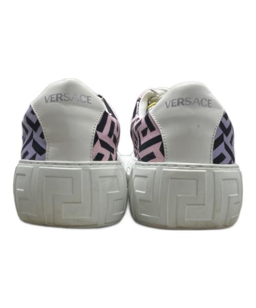 VERSACE（ヴェルサーチ）VERSACE (ヴェルサーチ) Grecaシグネチャーキャンバスローカットスニーカー マルチカラー サイズ:38の古着・服飾アイテム