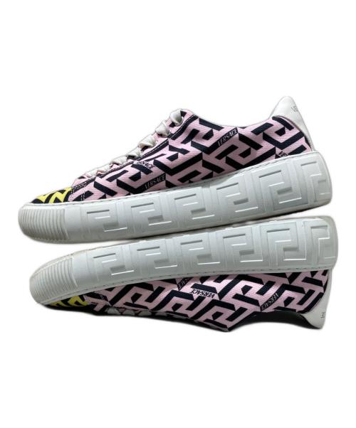 VERSACE（ヴェルサーチ）VERSACE (ヴェルサーチ) Grecaシグネチャーキャンバスローカットスニーカー マルチカラー サイズ:38の古着・服飾アイテム