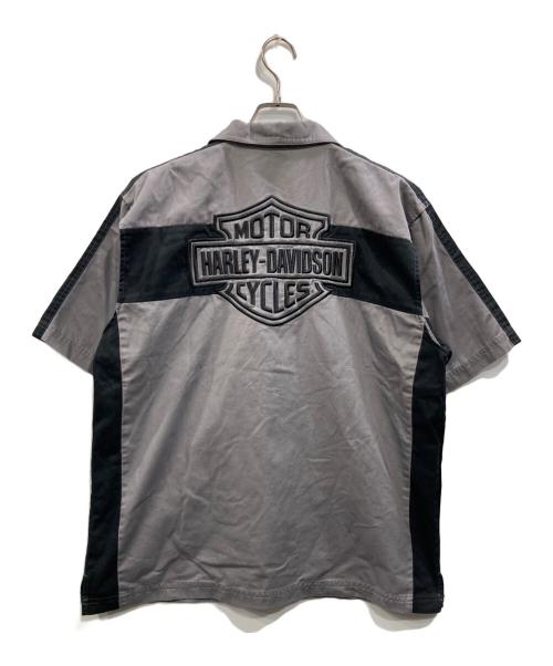 HARLEY-DAVIDSON（ハーレーダビッドソン）HARLEY-DAVIDSON (ハーレーダビッドソン) オープンカラーシャツ グレー サイズ:Lの古着・服飾アイテム