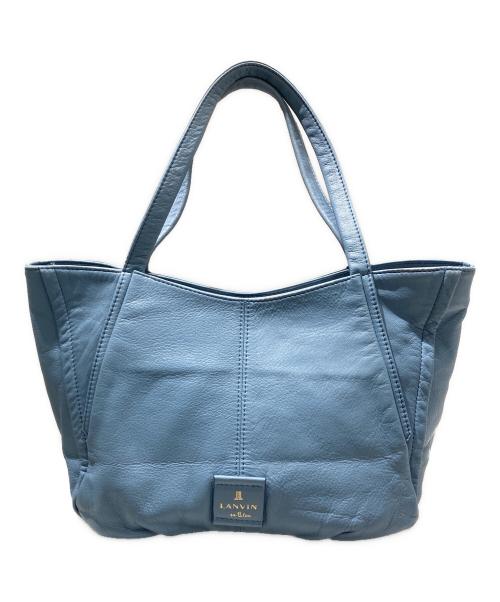 LANVIN en Bleu（ランバンオンブルー）LANVIN en Bleu (ランバンオンブルー) レザートートバッグ スカイブルーの古着・服飾アイテム