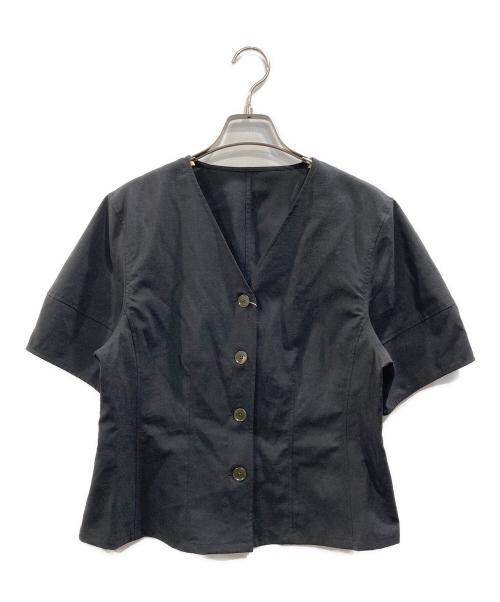 BEAUTY&YOUTH UNITED ARROWS（ビューティーアンドユースユナイテッドアローズ）BEAUTY&YOUTH UNITED ARROWS (ビューティーアンドユースユナイテッドアローズ) カーブスリーブ Vネック ブラウス ブラック サイズ:F 未使用品の古着・服飾アイテム