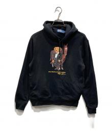 POLO RALPH LAUREN（ポロ・ラルフローレン）の古着「THE YEAR OF THE HORSE BEAR FLEECE HOODIE」｜ブラック