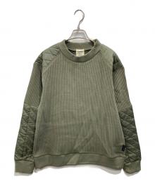JACKMAN×LAVENHAM（ジャックマン×ラベンハム）の古着「キルトパッチ ワッフルトレーナー」｜オリーブ