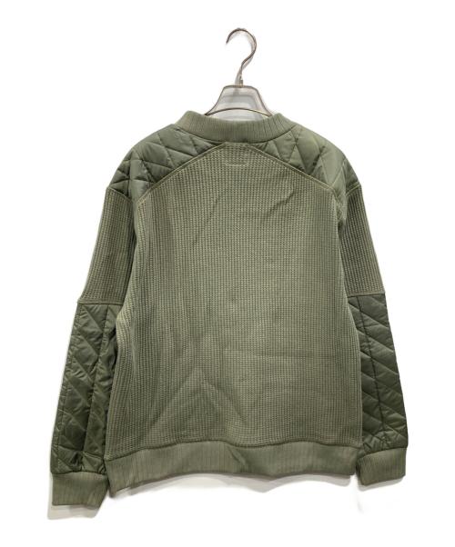 JACKMAN（ジャックマン）jackman (ジャックマン) LAVENHAM (ラベンハム) キルトパッチ ワッフルトレーナー オリーブ サイズ:XLの古着・服飾アイテム