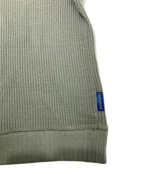 JACKMAN（ジャックマン）jackman (ジャックマン) LAVENHAM (ラベンハム) キルトパッチ ワッフルトレーナー オリーブ サイズ:XLの古着・服飾アイテム