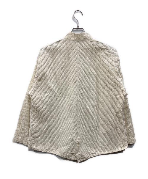 YACCO MARICARD（ヤッコマリカルド）YACCO MARICARD (ヤッコマリカルド) BASIC 斜めピンタックブラウス（ベーシック ななめピンタックブラウス） アイボリー サイズ:3の古着・服飾アイテム