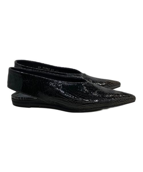 Le Talon GRISE（ル タロン グリーズ）Le Talon GRISE (ル タロン グリーズ) LEATHER POINTED SLING BACK ブラック サイズ:SIZE 23の古着・服飾アイテム