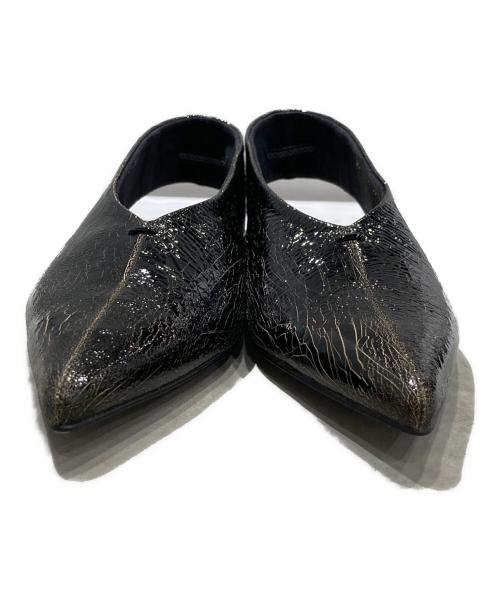 Le Talon GRISE（ル タロン グリーズ）Le Talon GRISE (ル タロン グリーズ) LEATHER POINTED SLING BACK ブラック サイズ:SIZE 23の古着・服飾アイテム