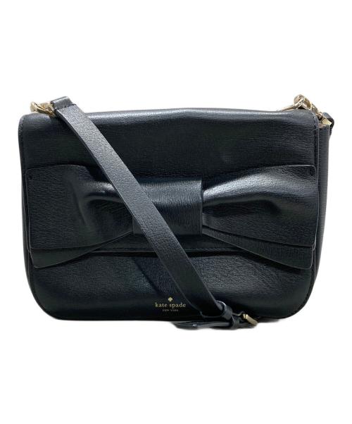 Kate Spade（ケイトスペード）Kate Spade (ケイトスペード) リボン ショルダーバッグ ブラックの古着・服飾アイテム
