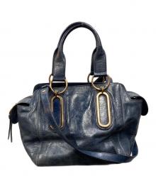 SEE BY CHLOE（シーバイクロエ）の古着「PAIGE クラックレザー 2WAYバッグ」｜ネイビー
