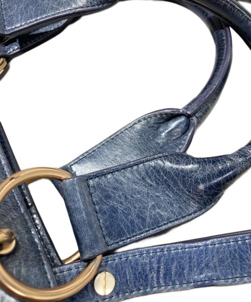 SEE BY CHLOE（シーバイクロエ）SEE BY CHLOE (シーバイクロエ) PAIGE クラックレザー 2WAYバッグ ネイビーの古着・服飾アイテム