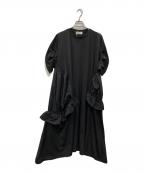 HeRIN.CYEヘリンドットサイ）の古着「Round gather dress」｜ブラック