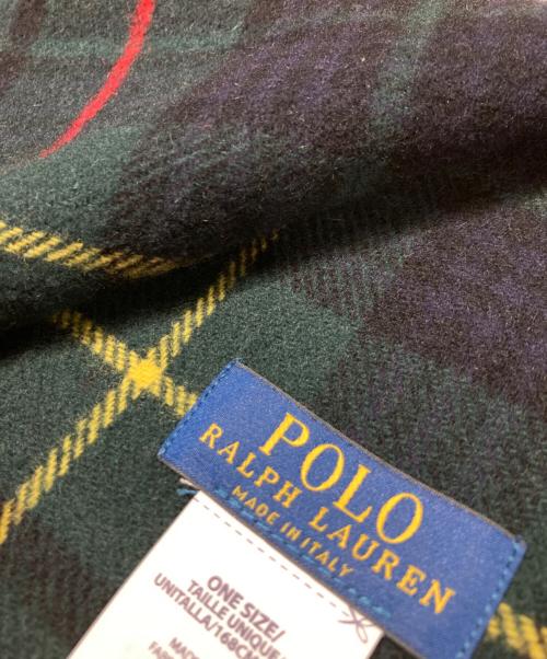 POLO RALPH LAUREN（ポロ・ラルフローレン）POLO RALPH LAUREN (ポロ・ラルフローレン) ウールマフラー グリーンの古着・服飾アイテム