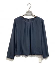 23区（ニジュウサンク）の古着「シルキーデシン ブラウス」｜ネイビー