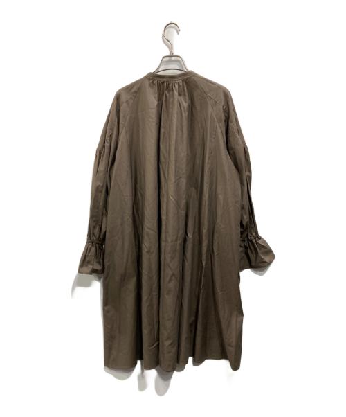 SLOW（スロウ）SLOW (スロウ) ウォッシュドコットンストレッチ ワンピース ブラウン サイズ:38の古着・服飾アイテム