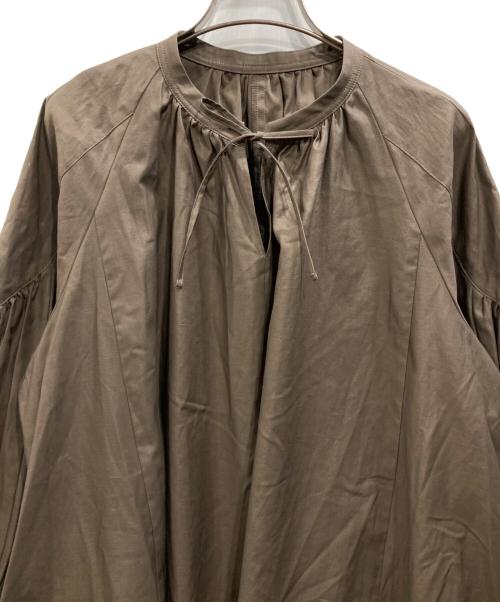 SLOW（スロウ）SLOW (スロウ) ウォッシュドコットンストレッチ ワンピース ブラウン サイズ:38の古着・服飾アイテム
