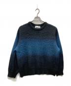 SINSSシンス）の古着「ウールブレンドグラデーションニット」｜ブラック×ブルー