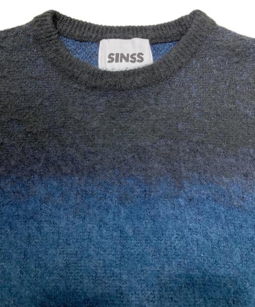 SINSS（シンス）SINSS (シンス) ウールブレンドグラデーションニット ブラック×ブルー サイズ:Lの古着・服飾アイテム