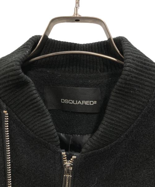 DSQUARED2（ディースクエアード）DSQUARED2 (ディースクエアード) ダブルジップ ウールボンバージャケット ブラック サイズ:50の古着・服飾アイテム