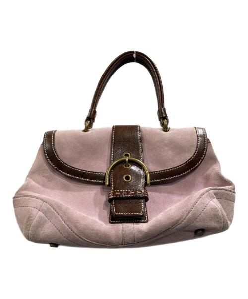 COACH（コーチ）COACH (コーチ) スウェードハンドバッグ ピンクの古着・服飾アイテム