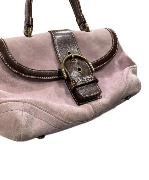 COACH（コーチ）COACH (コーチ) スウェードハンドバッグ ピンクの古着・服飾アイテム