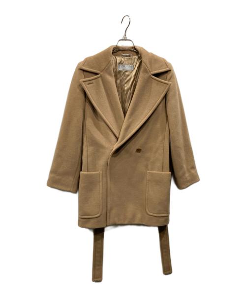 MaxMara（マックスマーラ）MaxMara (マックスマーラ) ヴァージンウール ダブルショートコート ブラウン サイズ:42の古着・服飾アイテム