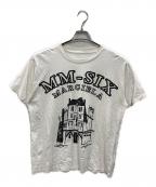 MM6 Maison Margielaエムエムシックスメゾンマルジェラ）の古着「クラックプリント クルーネックTシャツ」｜ホワイト