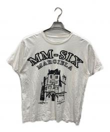 MM6 Maison Margiela（エムエムシックスメゾンマルジェラ）の古着「クラックプリント クルーネックTシャツ」｜ホワイト