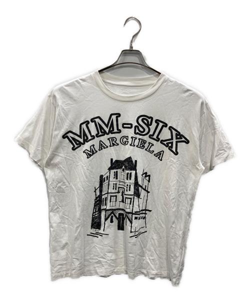 MM6 Maison Margiela（エムエムシックスメゾンマルジェラ）MM6 Maison Margiela (エムエムシックスメゾンマルジェラ) クラックプリント クルーネックTシャツ ホワイト サイズ:Sの古着・服飾アイテム