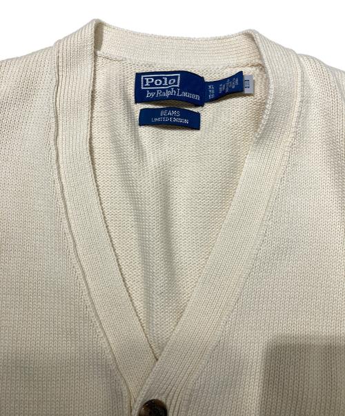 POLO RALPH LAUREN（ポロ・ラルフローレン）POLO RALPH LAUREN (ポロ・ラルフローレン) BEAMS (ビームス) 別注 ポニー刺繍 カーディガン アイボリー サイズ:XLの古着・服飾アイテム