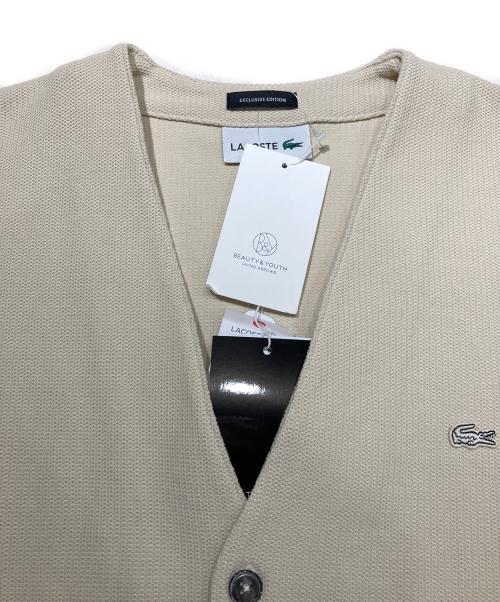 LACOSTE（ラコステ）LACOSTE (ラコステ) BEAUTY&YOUTH (ビューティーアンドユース) 別注 1TONE CARDIGAN アイボリー サイズ:Mの古着・服飾アイテム