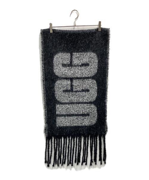 UGG（アグ）UGG (アグ) WOVEN LOGO SCARF ブラック×グレーの古着・服飾アイテム
