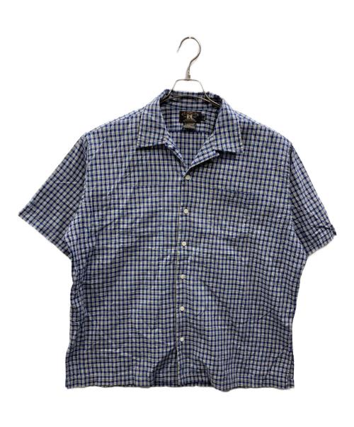 RRL（ダブルアールエル）RRL (ダブルアールエル) 半袖チェックオープンカラーシャツ ブルー サイズ:SIZE Lの古着・服飾アイテム