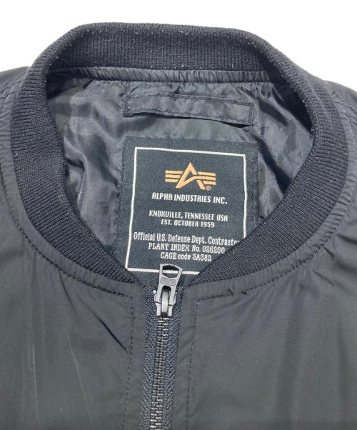 ALPHA INDUSTRIES（アルファインダストリーズ）ALPHA industries (アルファインダストリーズ) IDENTITY IDEA MA-1ジャケット ブラック サイズ:SIZE Lの古着・服飾アイテム