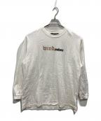 WIND AND SEAウィンダンシー）の古着「FRONT LOGO L/S TEE（フロントロゴロングスリーブティー）」｜ホワイト×ブラウン