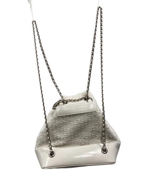 the Barnnet（ザ バーネット）The Barnnet (ザ バーネット) Tweed Drawstring Chain Backpack ホワイトの古着・服飾アイテム