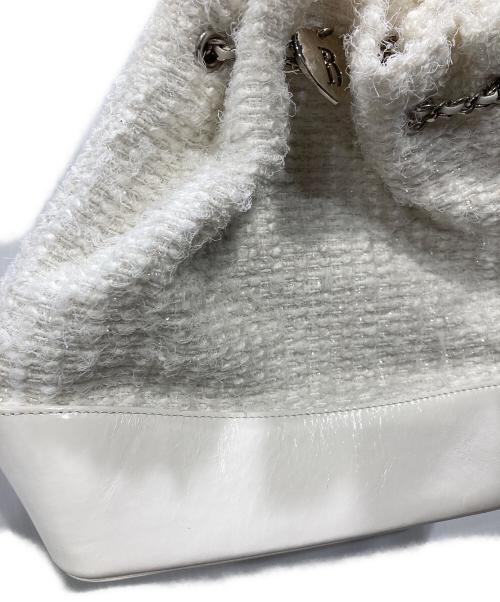 the Barnnet（ザ バーネット）The Barnnet (ザ バーネット) Tweed Drawstring Chain Backpack ホワイトの古着・服飾アイテム