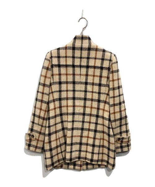 DAKS（ダックス）DAKS (ダックス) ハウスチェック トグルボタン スタンドカラーコート ベージュ サイズ:38の古着・服飾アイテム