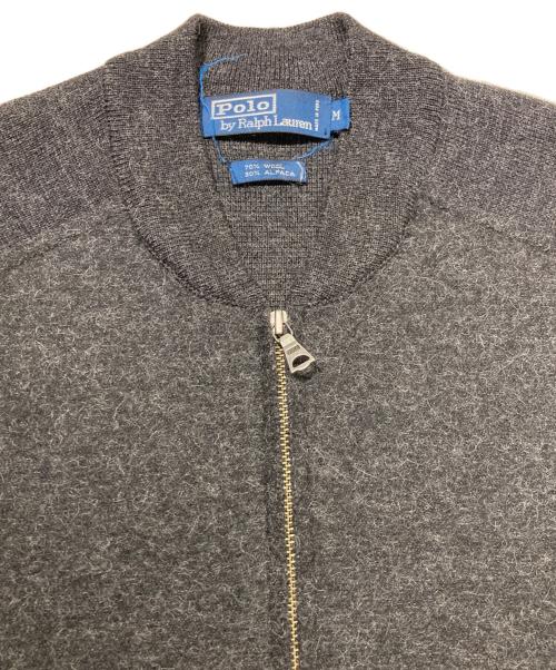 POLO RALPH LAUREN（ポロ・ラルフローレン）POLO RALPH LAUREN (ポロ・ラルフローレン) ウールアルパカ ジップアップカーディガン グレー サイズ:Mの古着・服飾アイテム