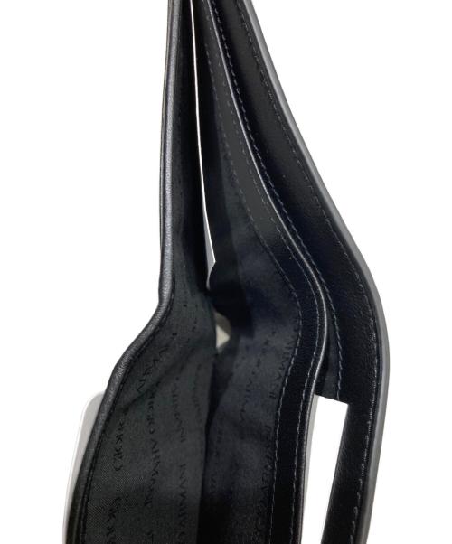 GIORGIO ARMANI（ジョルジオアルマーニ）GIORGIO ARMANI (ジョルジオアルマーニ) ナッパ―レザー二つ折り財布 ブラックの古着・服飾アイテム