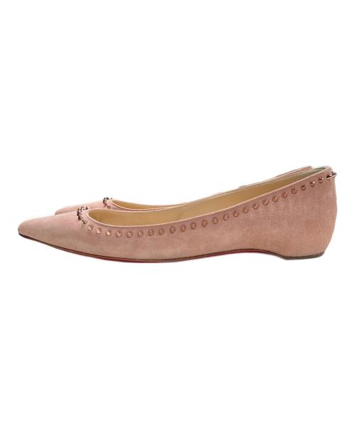 Christian Louboutin（クリスチャン・ルブタン）Christian Louboutin (クリスチャン・ルブタン) ANJALINA FLAT VEAU VELOURS ピンク サイズ:37の古着・服飾アイテム