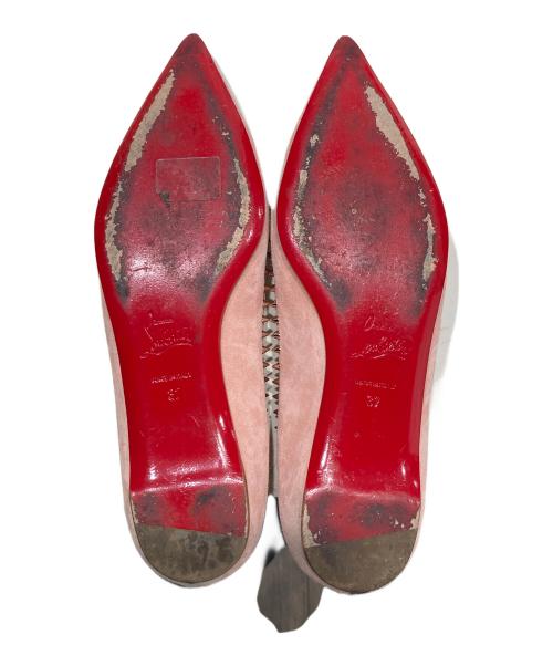 Christian Louboutin（クリスチャン・ルブタン）Christian Louboutin (クリスチャン・ルブタン) ANJALINA FLAT VEAU VELOURS ピンク サイズ:37の古着・服飾アイテム