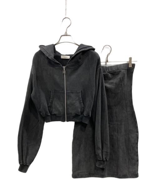 darich（ダーリッチ）darich (ダーリッチ) ロゴレザースウェットアンサンブル ブラック サイズ:freeの古着・服飾アイテム